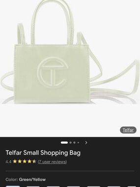 Telfar Small Shopping Bag in Pale Green-Yellow